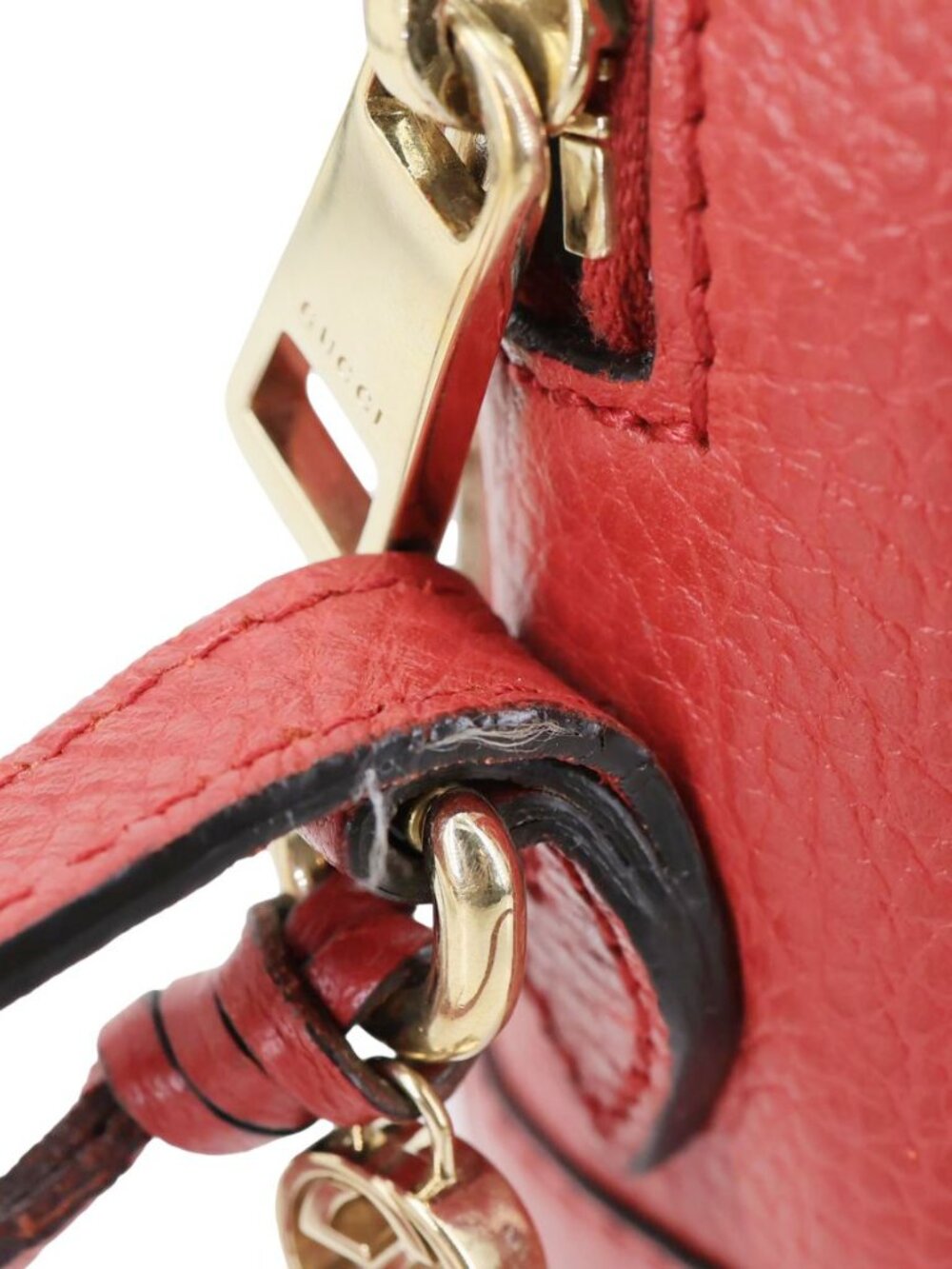 Gucci  Bree GG Canvas Leather Crossbody Bag Red 449413 - Picture 11 of 15